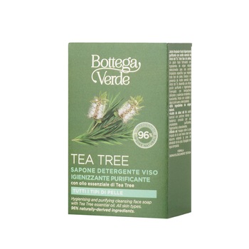 Sapun pentru fata cu efect de curatare si purificare, cu ulei de arbore de ceai - Tea Tree, 100 G, Bottega Verde Sapun pentru fata cu efect de curatare si purificare, cu ulei de arbore de ceai - Tea Tree, 100 G, Bottega Verde