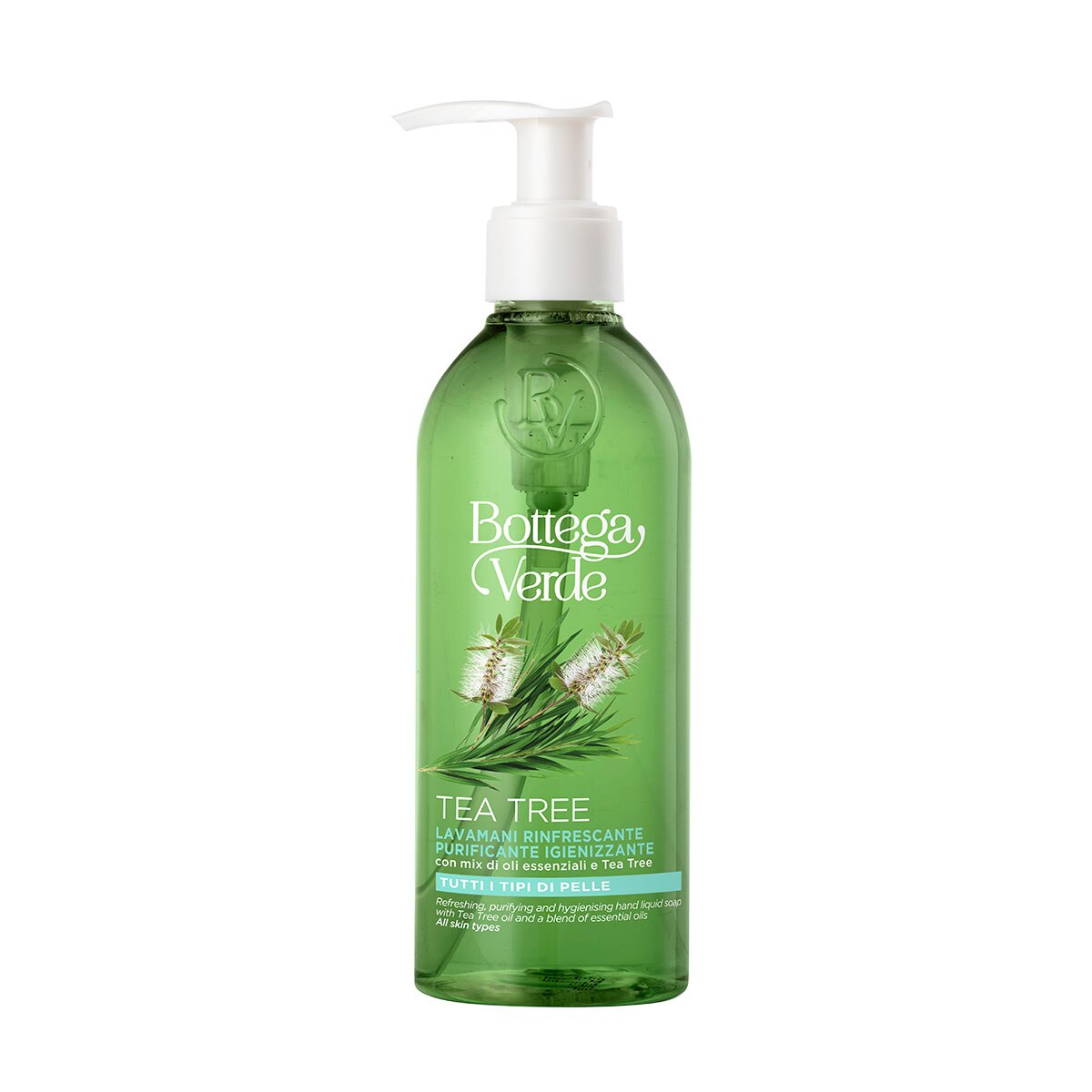 Sapun lichid, delicat, cu uleiuri esentiale si ulei de arbore de ceai - Tea Tree, 250 ML, Bottega Verde