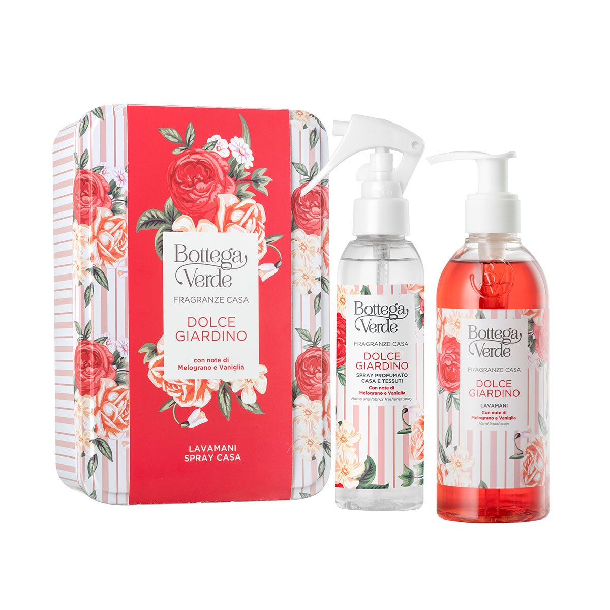 Set cadou casa cu note de rodie si vanilie - Dolce Giardino, 150 ML, 250 ML, Bottega Verde