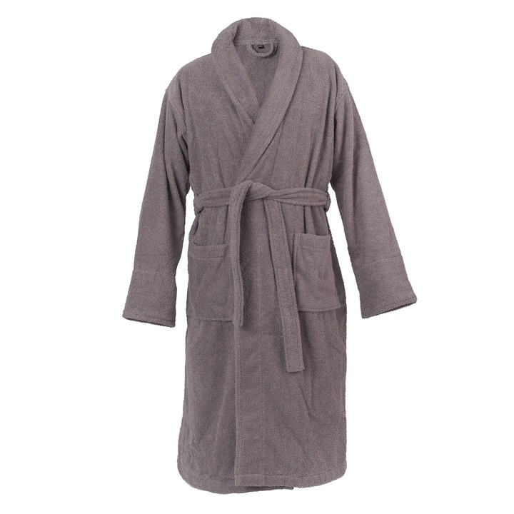 Halat de baie Casa di Bassi, 100% Bumbac, gri antracit, M/L