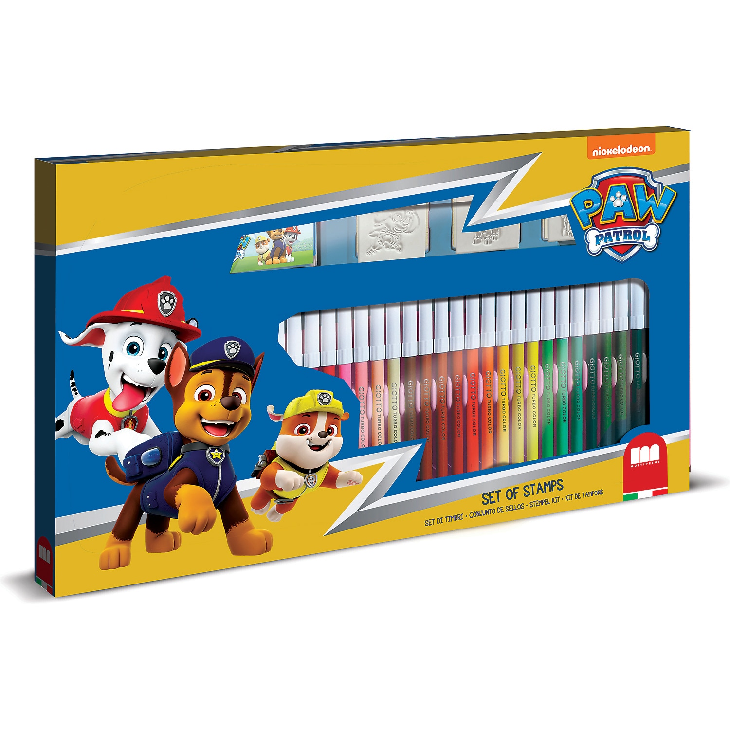Set pictura 41 piese, 3 stampile, tus, 36 carioci si caiet cu activitati Paw Patrol, Multiprint