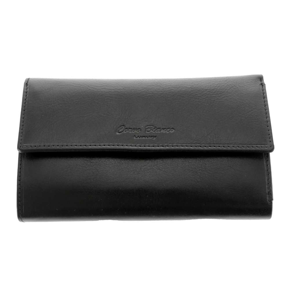 Portofel Mare Femei Corvo Bianco Luxury Negru 10x18 cm