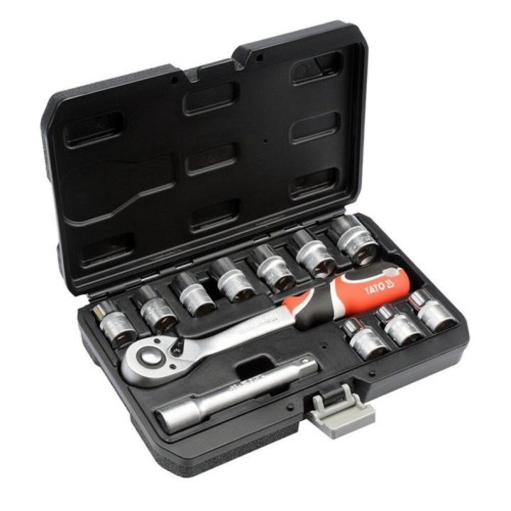 Trusa 12 piese chei tubulare cu antrenor 1/2 1/2"