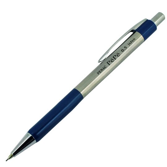 Creion mecanic metalic PENAC Pepe, rubber grip, 0,5mm, varf metalic, bleumarin