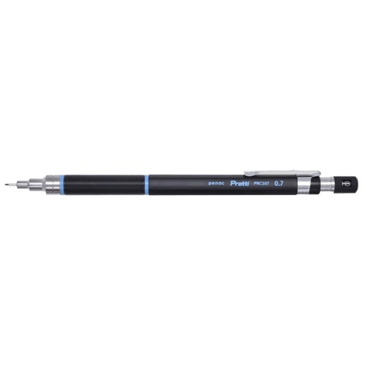Creion mecanic profesional PENAC Protti PRC-107, 0.7mm, con metalic cu varf cilindric fix, albastru