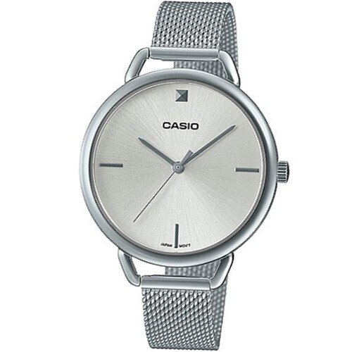 Ceas Casio LTP-E415M-7CDF, argintiu, carcasa inox, 34mm, bratara inox