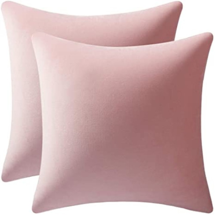 Set 2 fete de perna 40x40 cm bumbac ranforce roz pal