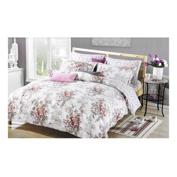 Set lenjerie de pat Flower din finet, Casa New Concept, 6 piese, pentru 2 persoane, multicolor, 250 x 238 cm Set lenjerie de pat Flower din finet, Casa New Concept, 6 piese, pentru 2 persoane, multicolor, 250 x 238 cm