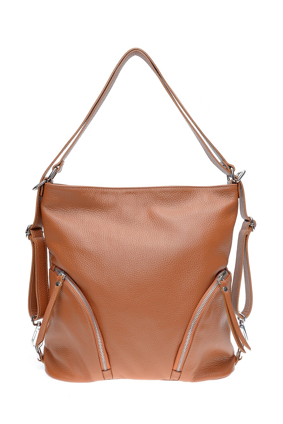 Isabella Rhea, Geanta de piele cu bareta de umar, Maro caramel