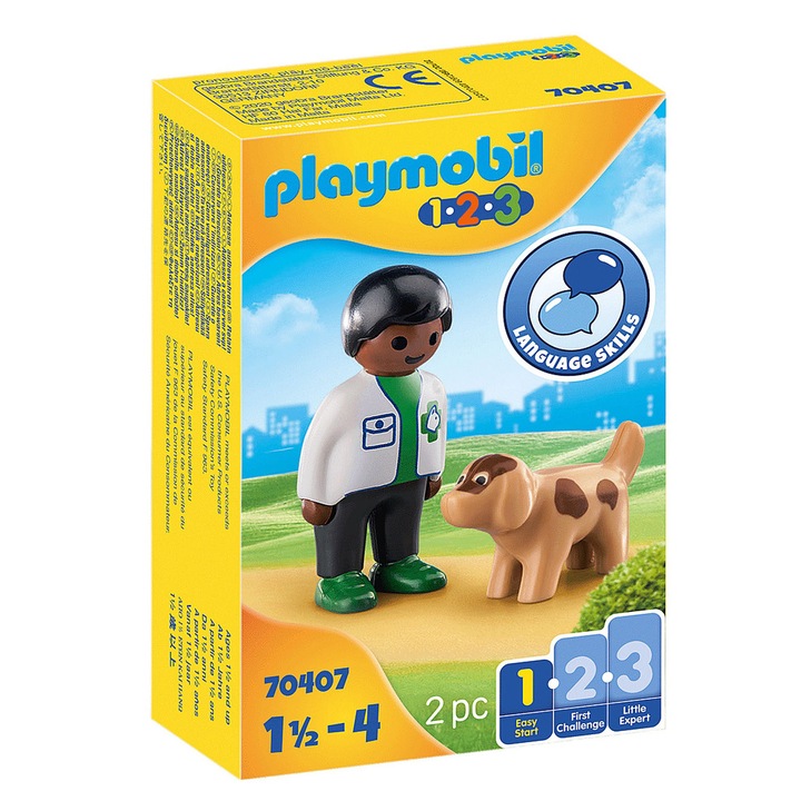Playmobil 1.2.3 Szett - Állatorvos kutyával