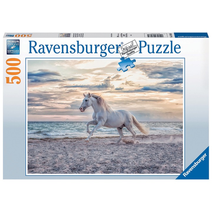 Puzzle Ravensburger - Cal pe plaja, 500 piese