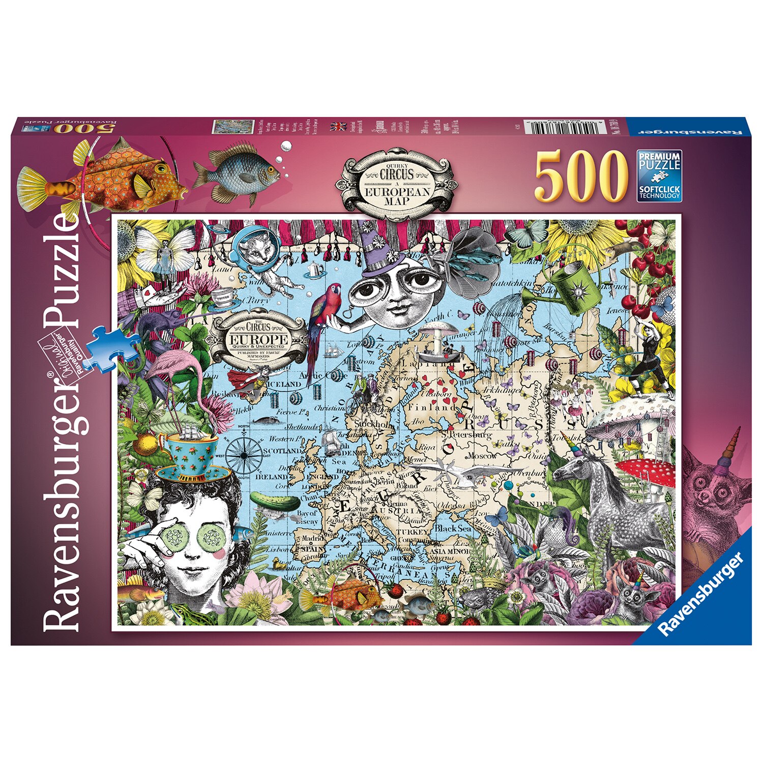 Puzzle Ravensburger - Harta Europei, 500 piese