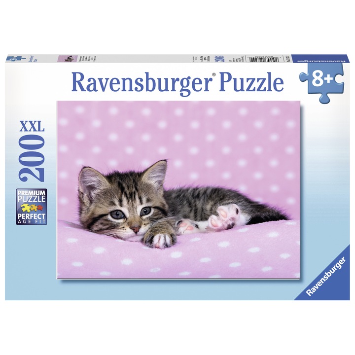 Пъзел Ravensburger XXL - Коте на одеяло, 200 части