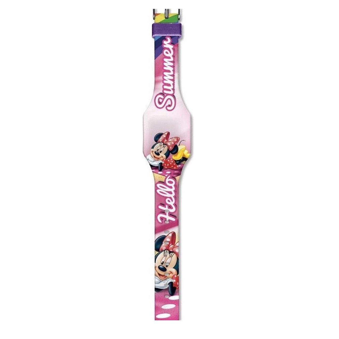 Ceas Minnie Mouse roz digital cu afisaj led 4x23.5x1 cm Roz