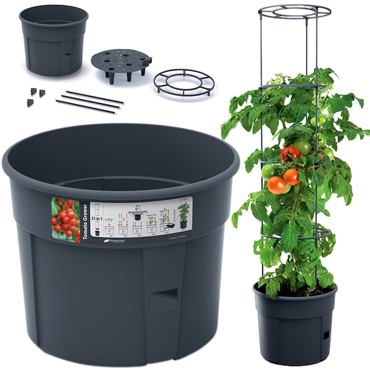 Ghiveci pentru rosi Tomato Grower, 12 L, negru