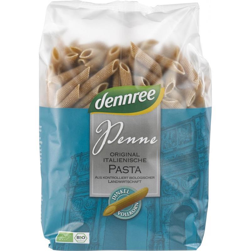 Paste Fainoase Penne de Spelta Integrala Bio 500 grame Dennree