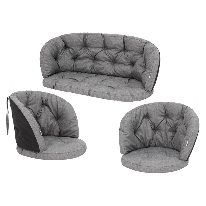 Еколен градинска възглавница за седалка "Amanda Prestige 1+2", Тъмно сива, Hobbydog