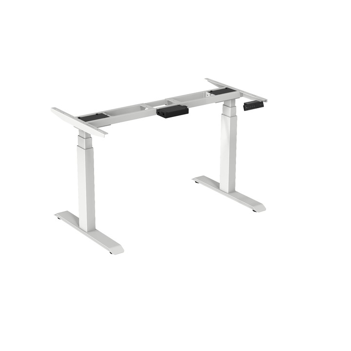 Cadru birou Flexi Desk, cu inaltime reglabila RSB, 2 motoare, 3 segmente, controler touch cu memorie, alb