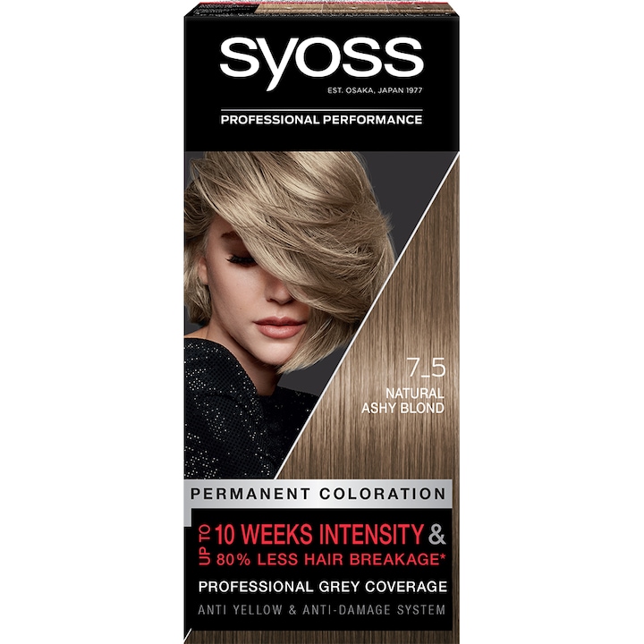 Боя за коса Syoss Color Baseline, Перманентна, 7-5 Gray Blonde, 115 мл