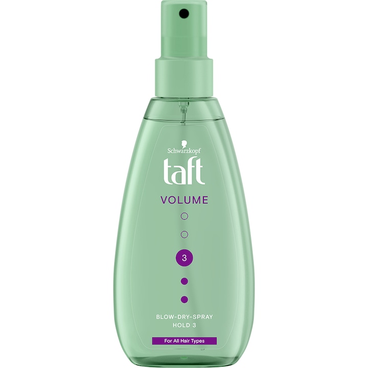 Spray fixativ Taft Volume Blow-Dry, pentru toate tipurile de par, 150 ml