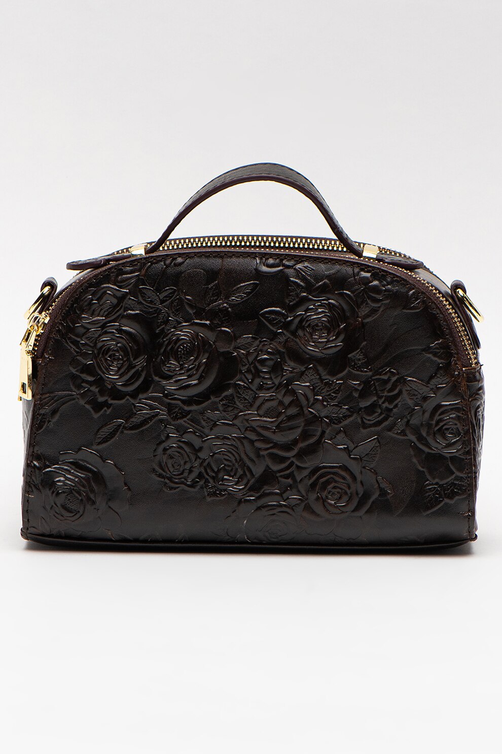 Pellearts, Geanta crossbody de piele, Maro inchis