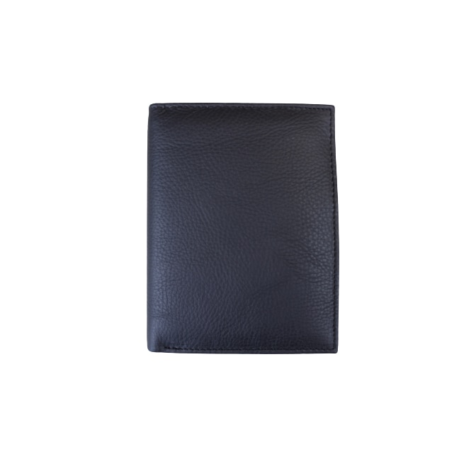 Portofel din piele naturala, slim, tip carte, Hassion, F081 Coffee