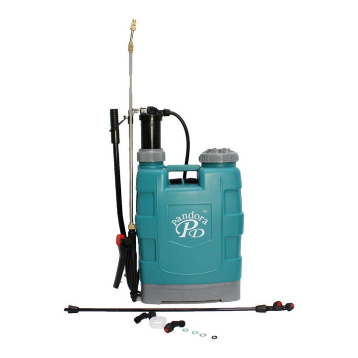 Pompa stropit manuala 12L Pandora, Lance Inox, 3 Duze Incluse, Model 2019