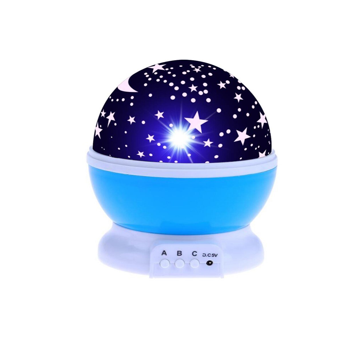 Lampa de veghe cu proiector, LED, Plastic, 3W, USB, Albastru