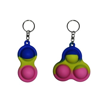 Set jucarii antistres, Pop it, tip breloc, silicon, 8 cm, multicolor Set jucarii antistres, Pop it, tip breloc, silicon, 8 cm, multicolor