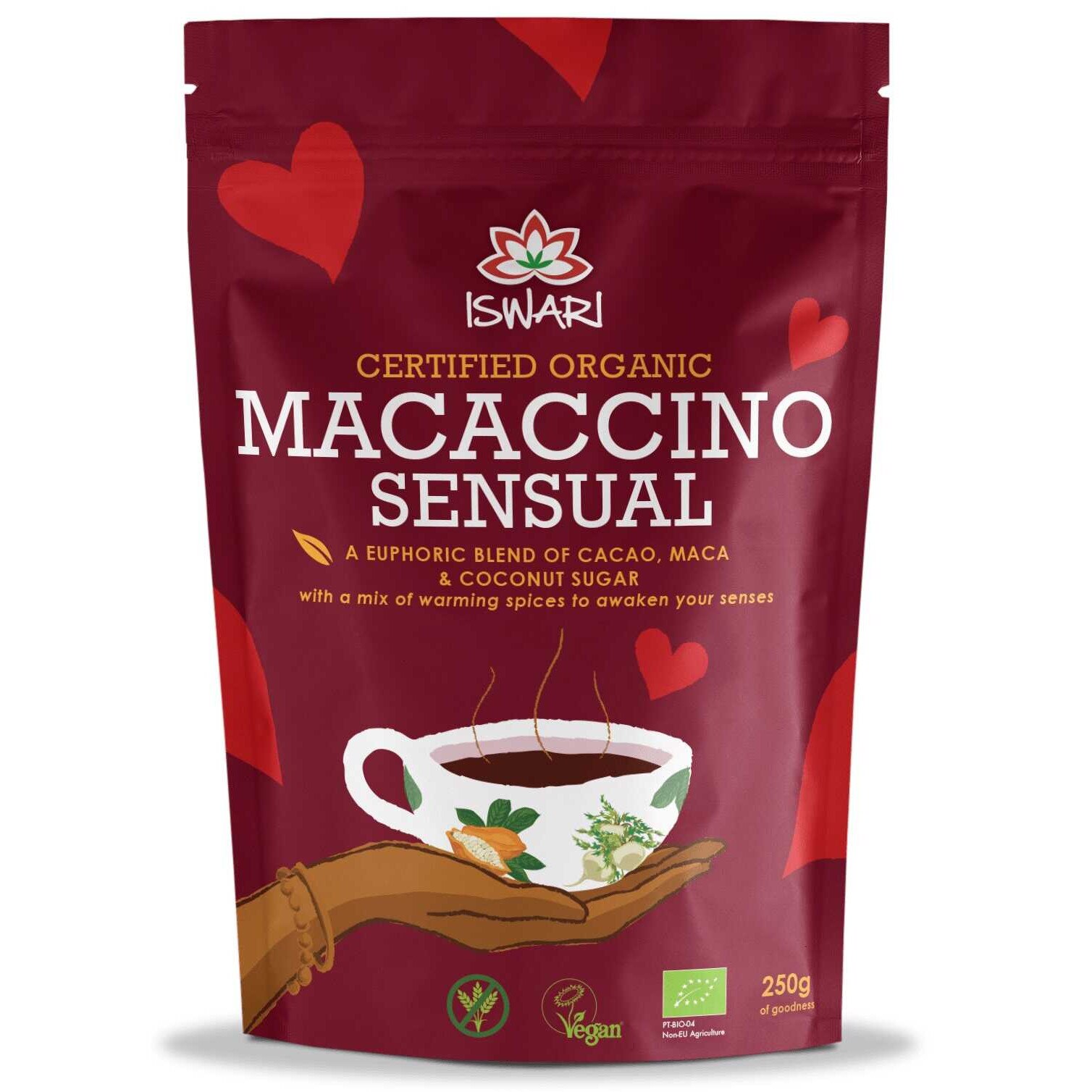 Bautura instant energizanta bio vegana Macaccino Sensual Iswari