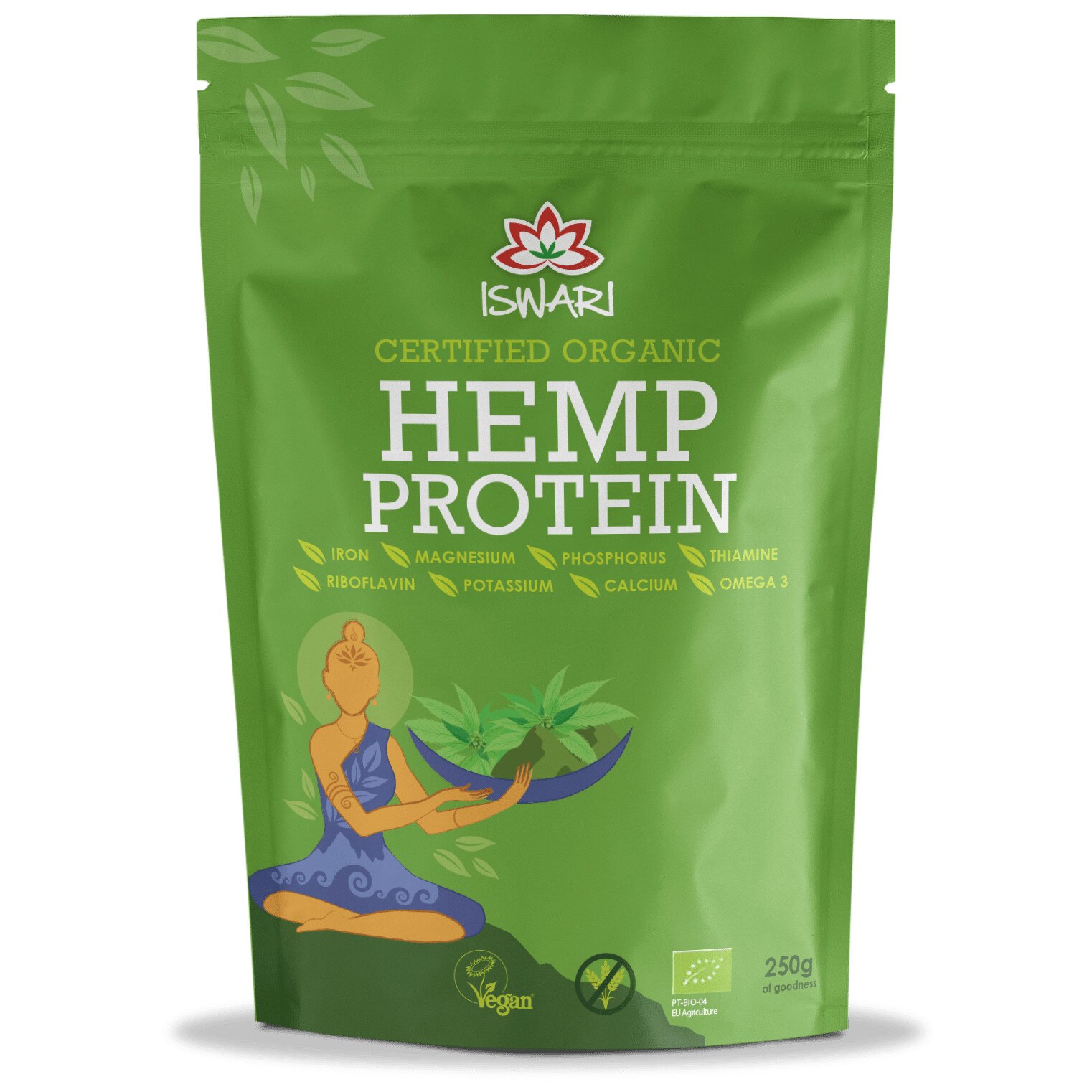 Pulbere proteica bio din canepa Iswari, 250 g