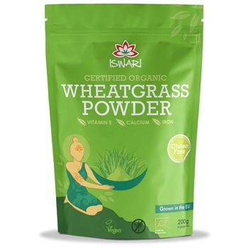 Pulbere functionala bio din iarba de grau verde Iswari, 200 g Pulbere functionala bio din iarba de grau verde Iswari, 200 g