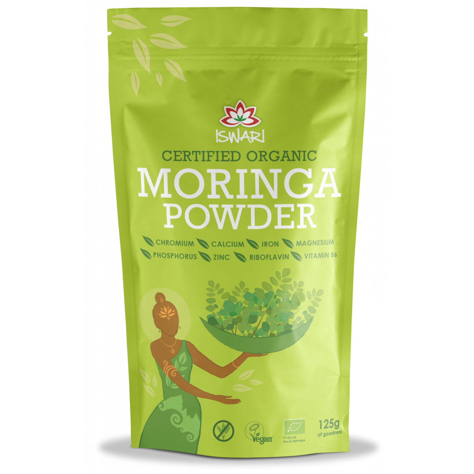Moringa bio sub forma de pulbere Iswari, 125 g