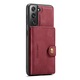 Калъф за Samsung Galaxy S21 Plus, CaseMe, мека текстурирана кожа, back cover, отделящ се мини портфейл, червен