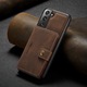 Калъф за Samsung Galaxy S21 Plus, CaseMe, мека текстурирана кожа, back cover, отделящ се мини портфейл, кафяво