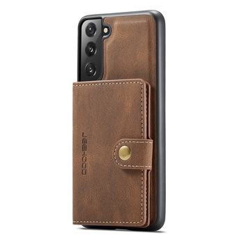 Husa pentru Samsung Galaxy S21, piele cu textura moale, back cover, mini portofel detasabil, CaseMe, Maro Husa pentru Samsung Galaxy S21, piele cu textura moale, back cover, mini portofel detasabil, CaseMe, Maro