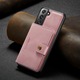 Калъф за Samsung Galaxy S21, CaseMe, мека текстурирана кожа, back cover, отделящ се мини портфейл, Розово