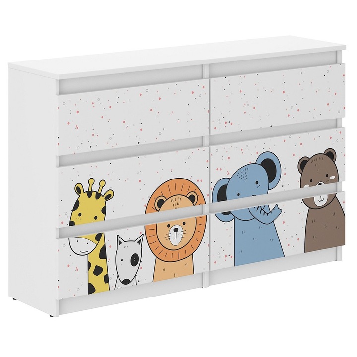 Ifjúsági komód 6 fiókos 120cm - mini zoo