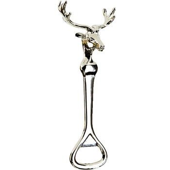 Desfacator sticle Jack Pyke, aliaj zinc cu finisaj nichel lustruit, 13 cm, argintiu, model cerb Desfacator sticle Jack Pyke, aliaj zinc cu finisaj nichel lustruit, 13 cm, argintiu, model cerb