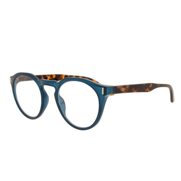 Ochelari de vedere cu protectie de calculator, Icon Eyewear, Unisex, RCE352 +2.50, Standard Cu contur, Oval, Albastru/Maro