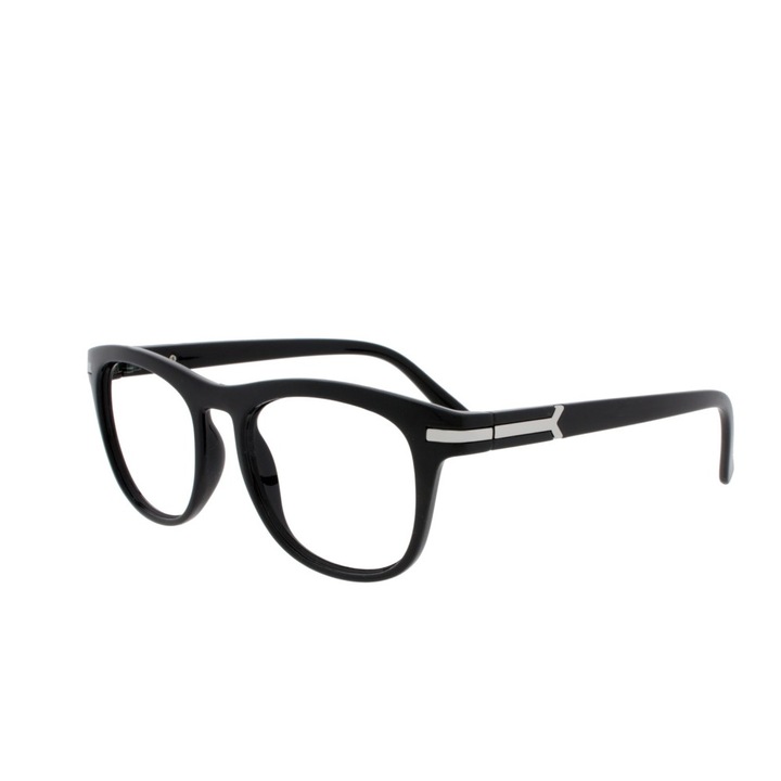Ochelari de vedere cu protectie de calculator, Icon Eyewear, Unisex, NCB303 +2.50, Standard Cu contur, Rectangular, Negru