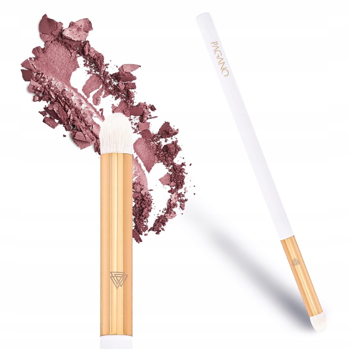 Pensula pentru fard de pleoape Professional PAGANO, Placat cu aur de 18K, Auriu/Alb