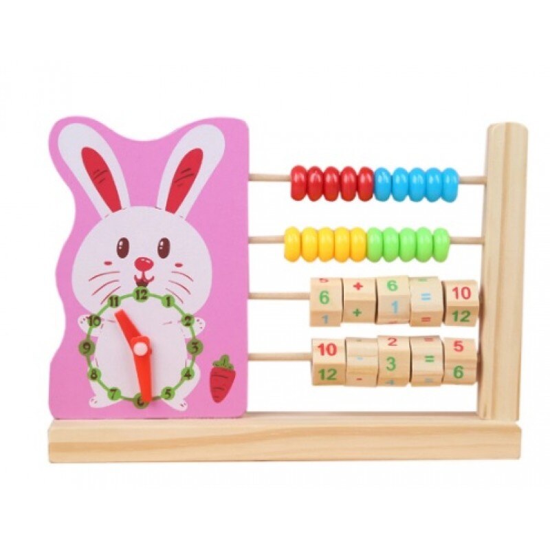 Jucarie educativa numaratoare cu operatii matematice si ceas - Iepuras