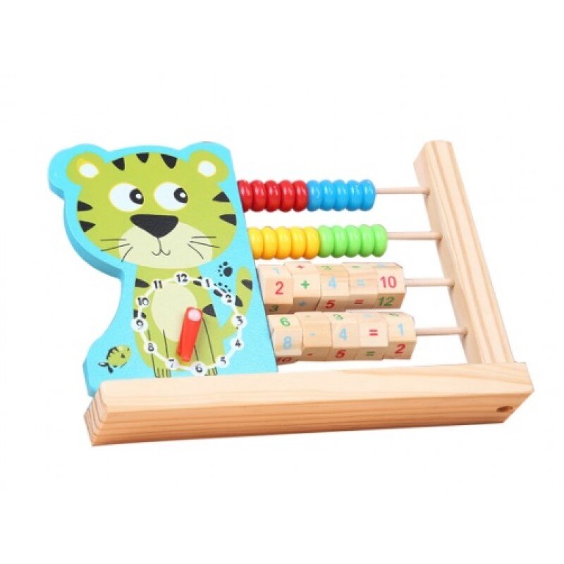 Jucarie educativa numaratoare cu operatii matematice si ceas - Leu