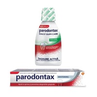 pachet promo parodontax pasta de dinti whitening 75 ml  apa de gura fara alcool daily gum care fresh mint 300 ml imagen 18_0_
0