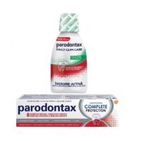pachet promo parodontax pasta de dinti complete protection whitening 75 ml  apa de gura fara alcool daily gum care fresh mint 300 ml imagen 34_0_
0