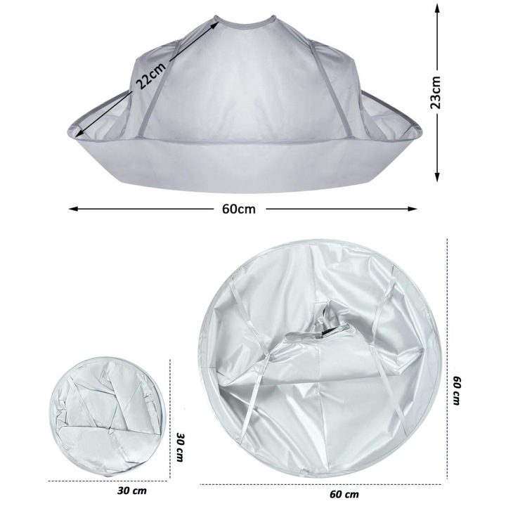 Pelerina Cu Guler Pentru Tuns, Oem, Impermeabil, 60x22x23 cm, Alb, Utilizare Versatila, Performanta Fiabila, Siguranta Sporita, Produs Premium