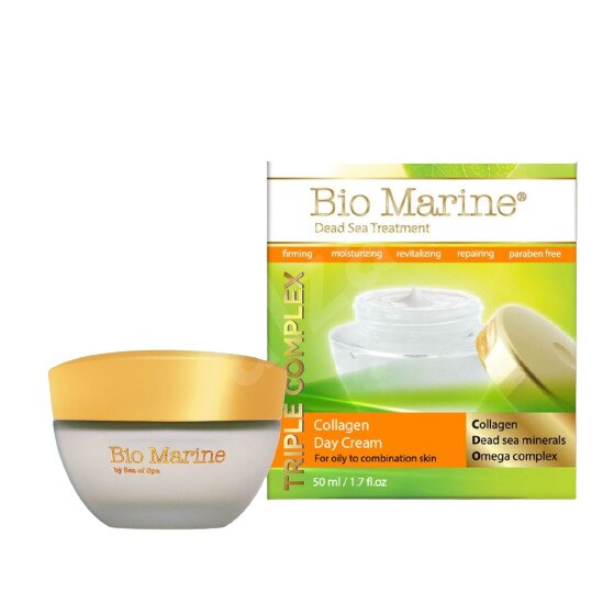 Crema de Zi Protectoare cu Colagen, pentru ten gras si mixt, Bio Marine, 50ml