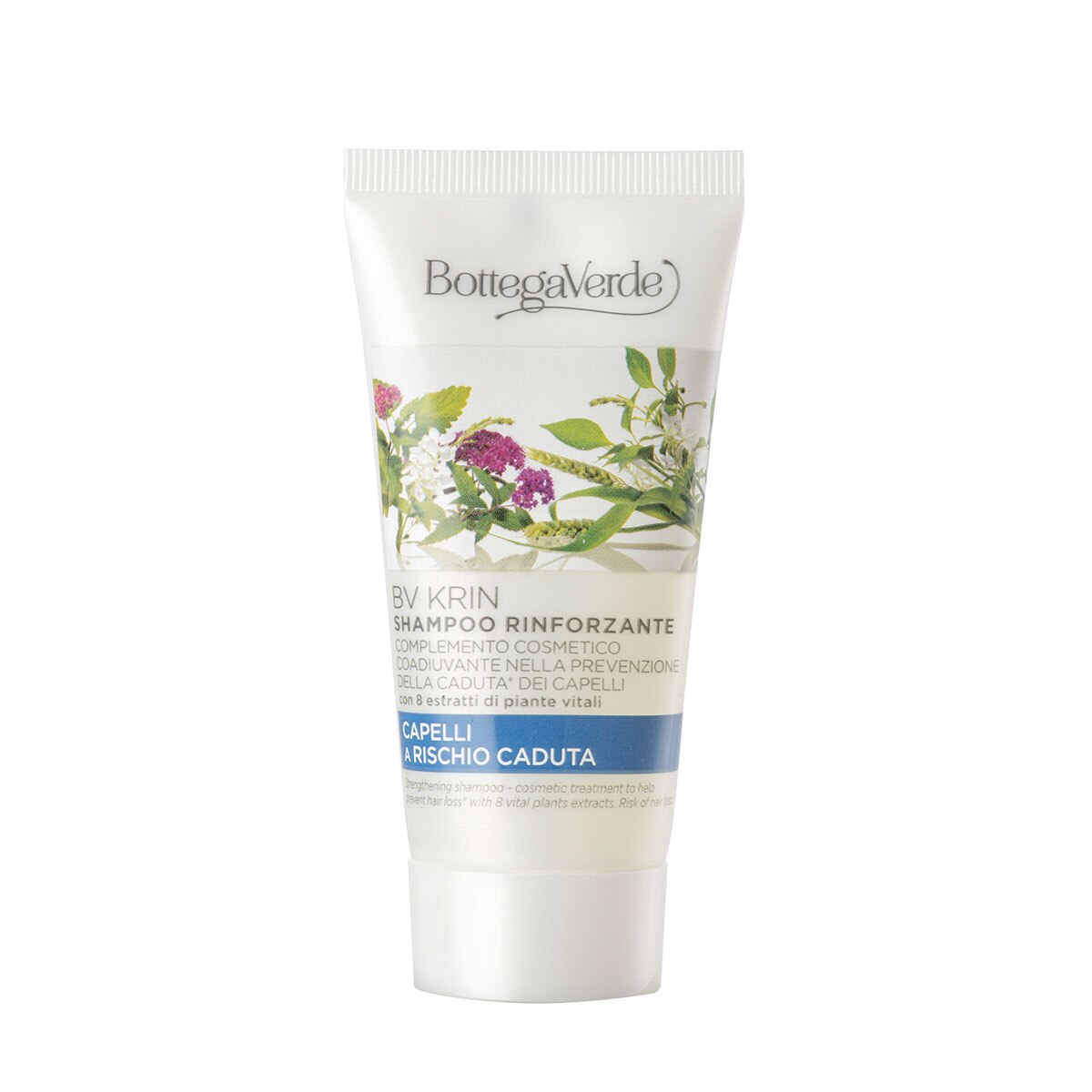 Sampon mini pentru prevenirea caderii parului, cu extract din plante - BV Krin, 40 ML, Bottega Verde