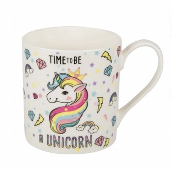 Cana ceramica Time be a unicorn, 350 ml, Pufo Cana ceramica Time be a unicorn, 350 ml, Pufo